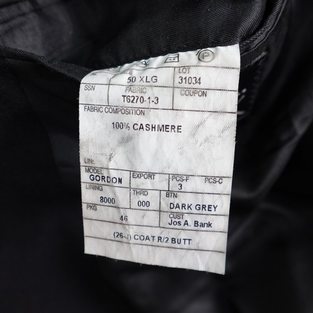 Jos. A. Bank 100% Cashmere Traditional Fit Sportcoat Jacket Blazer, Black  50XL - Picture 6 of 6